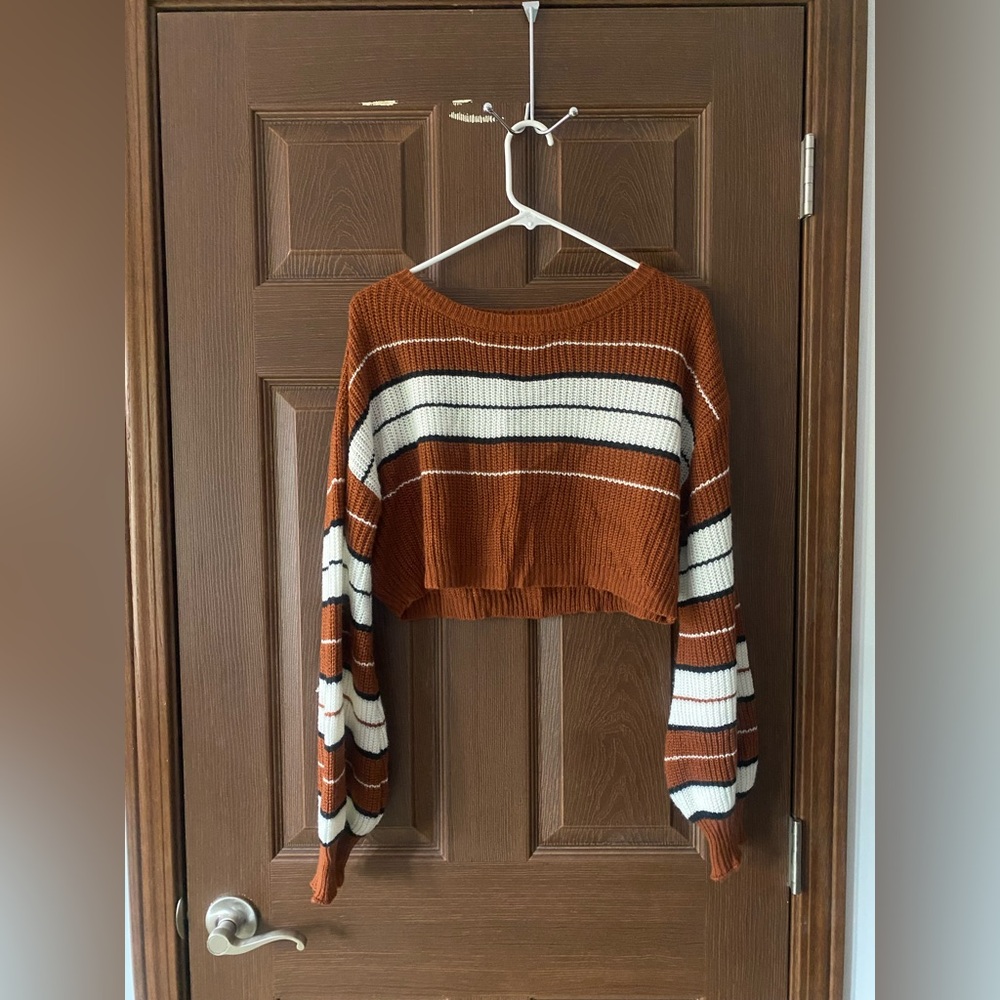 Shein Striped Cropped Sweater